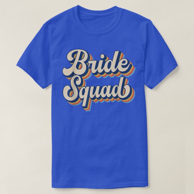 Camiseta Equipo de Despedida de Soltera de Boda Retro Vint (Diseño del anverso)