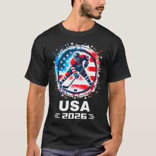 Camiseta Equipo de EE. UU. 2026 Hockey Bandera Americana Mu