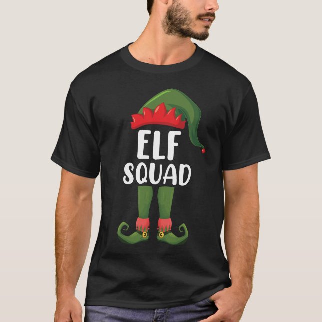 Camiseta Equipo de Elfos Divertido Navidad Familiar Combina (Anverso)