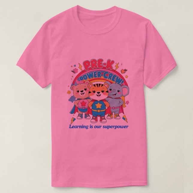 Camiseta Equipo de energía pre-K - ¡Pequeño pero poderoso! (Diseño del anverso)