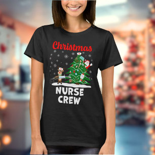 Camiseta Equipo de Enfermeras de Navidad con Santa y Reno