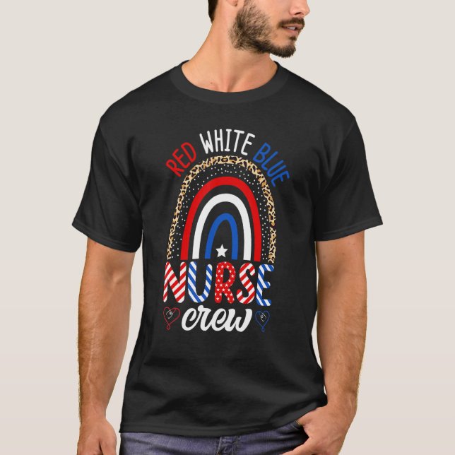 Camiseta Equipo De Enfermería Rojo Blanco Y Azul Rn Squad A (Anverso)