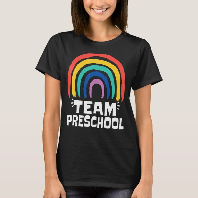 Camiseta Equipo de enseñanza preescolar Rainbow Pre K (Anverso)