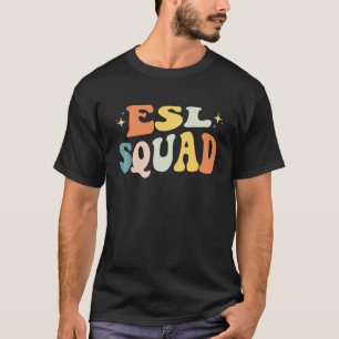 Camiseta Equipo de ESL Profesor de ESL Estudiante Retro Reg