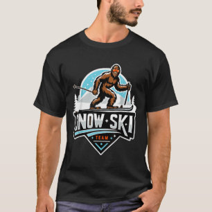 Camiseta Equipo de esquí de nieve Sasquatch Caricatura de B