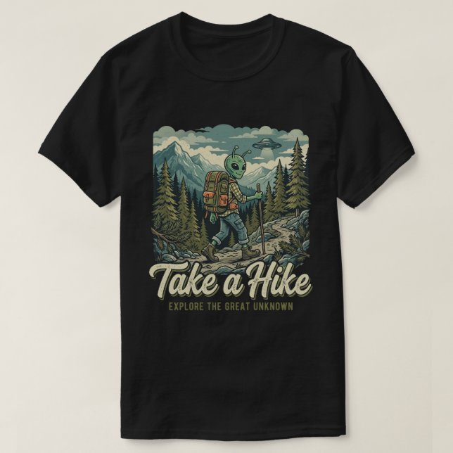 Camiseta Equipo de Exterior Retro Alien Bigfoot (Diseño del anverso)