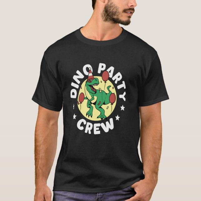 Camiseta Equipo de fiesta de dinosaurios Cumpleaños de Dino (Anverso)