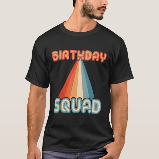 Camiseta Equipo De Fiesta De La Cuadrada De Cumpleaños Para (Anverso)