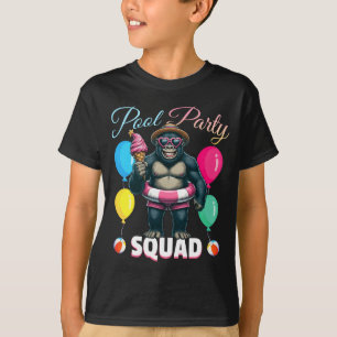 Camiseta Equipo de fiesta en la piscina gorila divertido va
