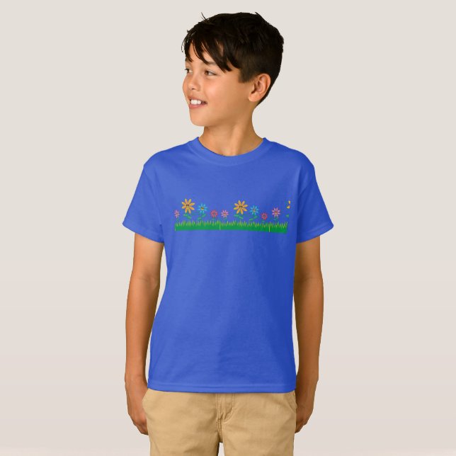 Camiseta Equipo de Flores Guay - Flores sonrientes con gafa (Anverso completo)