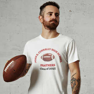 Camiseta Equipo de fútbol americano de instituto rojo perso