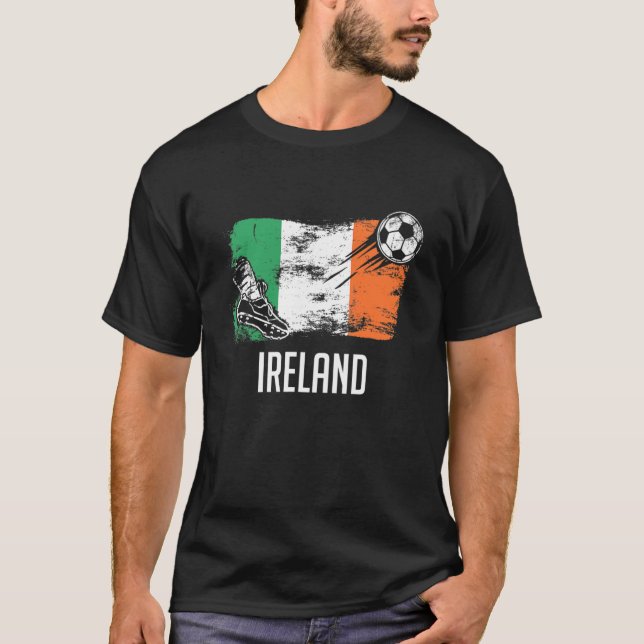 Camiseta equipo de fútbol de Irlanda con bandera de Irlanda (Anverso)
