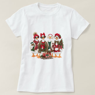 Camiseta Equipo de gansos de Navidad Traje de gansos lindos