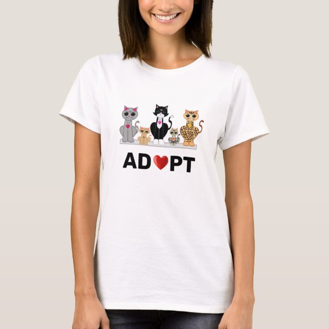 Camiseta Equipo de gato silvestre y corazón adoptan camiset (Anverso)
