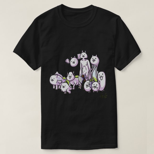 Camiseta Equipo de gatos de batalla (Diseño del anverso)
