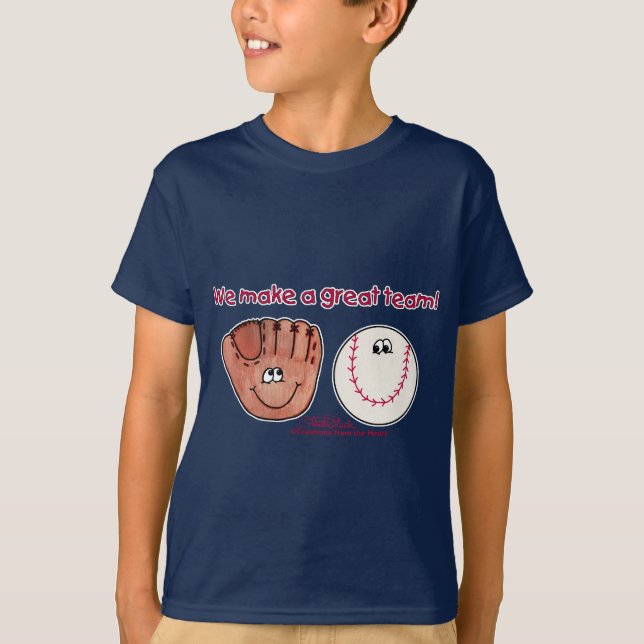 Camiseta Equipo de guantes de béisbol y béisbol (Anverso)