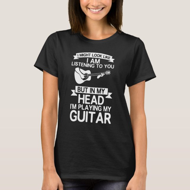 Camiseta Equipo de guitarrista que podría parecer que soy L (Anverso)