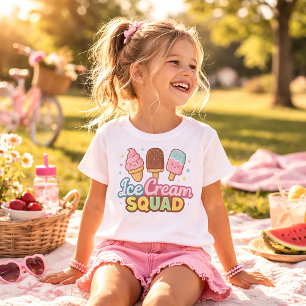 Camiseta Equipo de Helado Dibujos Animados Cute Paleta