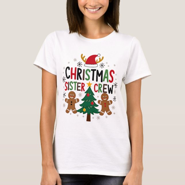 Camiseta Equipo de Hermana de Navidad Amigos de Pan de Jeng (Anverso)