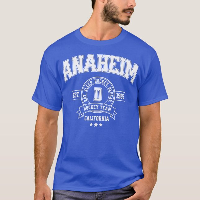 Camiseta Equipo de hockey Anaheim Negrita Diseño deportivo  (Anverso)