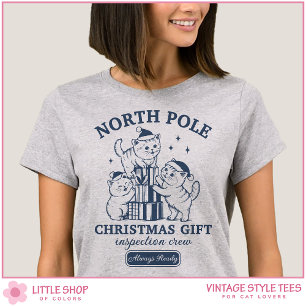 Camiseta Equipo de Inspección de Regalos de Navidad de Gato