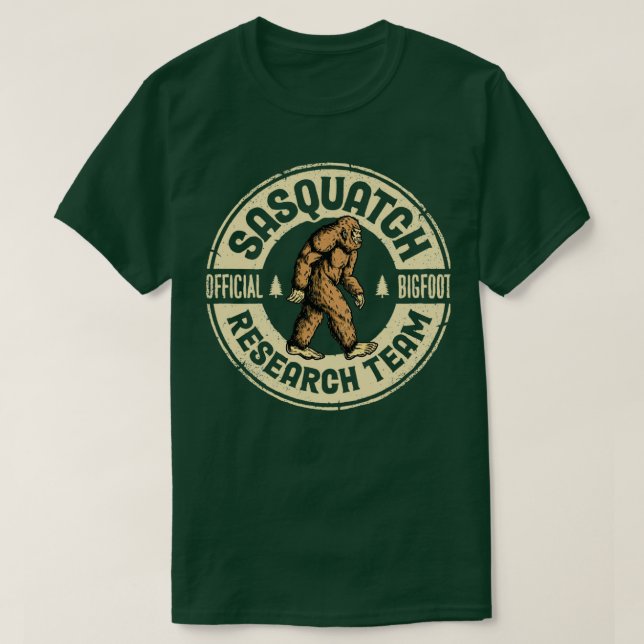 Camiseta Equipo de Investigación Bigfoot Retro Vintage Sasq (Diseño del anverso)