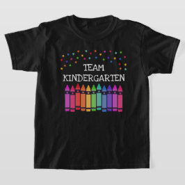 Camiseta Equipo de jardín de infancia Black Crayons & Stars