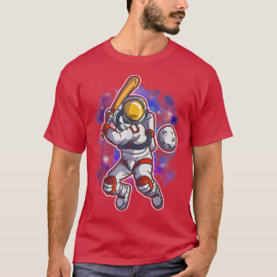Camiseta Equipo de jugador de bateo de béisbol astronauta E