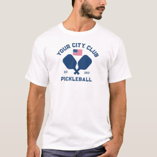 Camiseta Equipo de jugador del club de pickleball bandera e