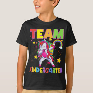 Camiseta Equipo De Kindergarten Dabbing Unicorn De Vuelta A