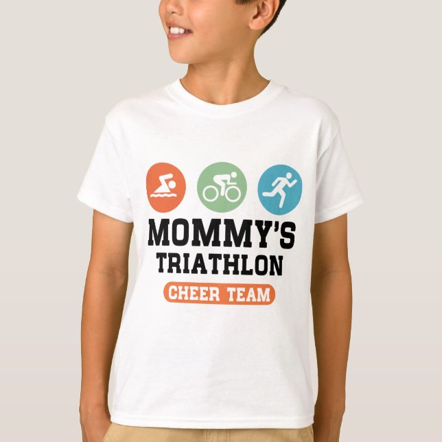 Camiseta Equipo de la alegría del Triathlon de la mamá (Anverso)