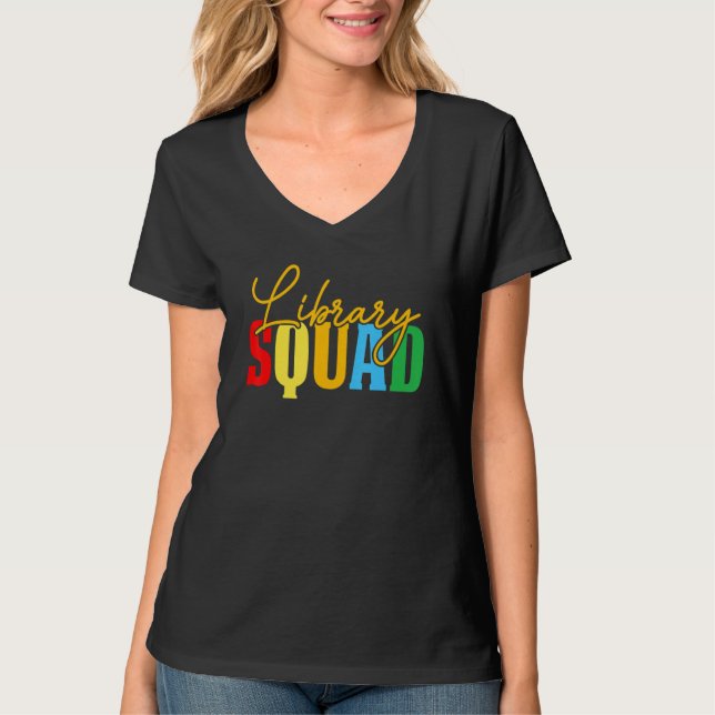 Camiseta Equipo de la Biblioteca Bookworm Te Squad Libro Bi (Anverso)
