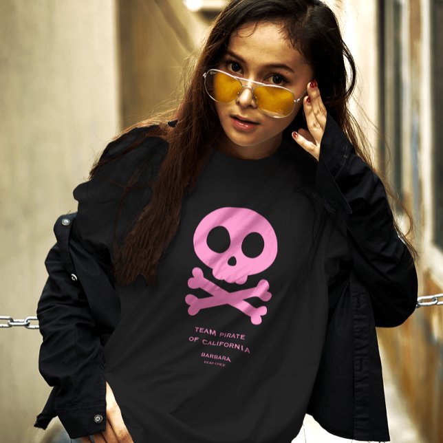 Camiseta Equipo de la familia Pickleball Rosa de los huesos (Pickleball Team Family Name Matching Pickleball Player Skull Bones Pink Custom Name)