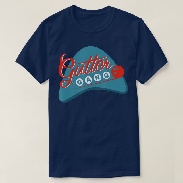Camiseta Equipo De La Liga De Bolos De Pandillas De Gutter  (Diseño del anverso)