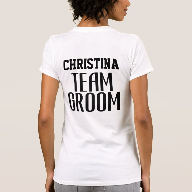 Camiseta Equipo de la Novia Cita Madre del Novio Monograma (Reverso)