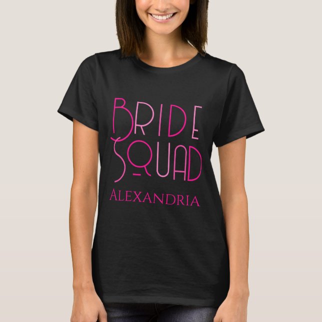 Camiseta Equipo de la Novia Despedida de Soltera Rosa Fucsi (Anverso)