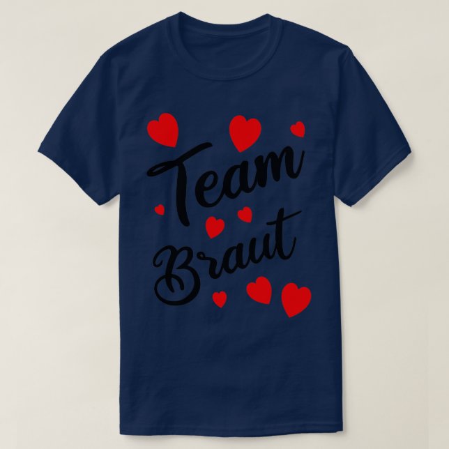 Camiseta Equipo de la novia JGA con corazones (Diseño del anverso)