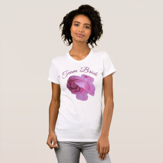 Camiseta Equipo de la novia rosa floral rosa fiesta de solt