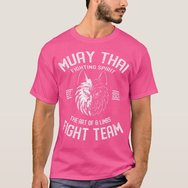 Camiseta Equipo de lucha contra los lobos muay tailandeses  (Anverso)
