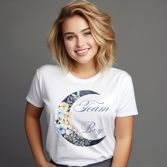 Camiseta equipo de luna de flores azules de diseño (Subido por el creador)
