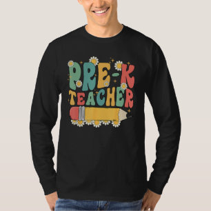 Camiseta Equipo de maestros de prekínder Groovy de regreso
