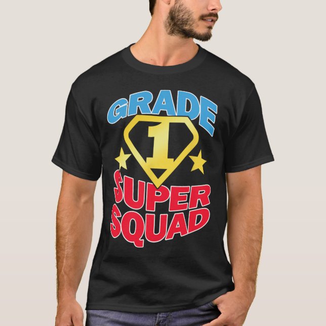 Camiseta Equipo de maestros superhéroes de primer grado (Anverso)