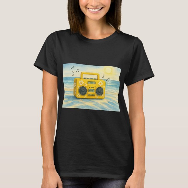 Camiseta equipo de música con flores  (Anverso)