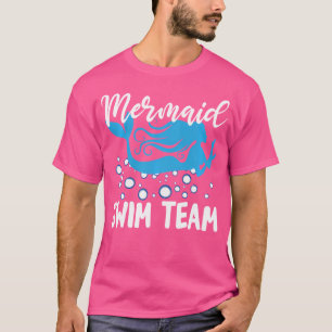 Camiseta Equipo De Natación Con Mermaid Cute Aqua Lover Chi