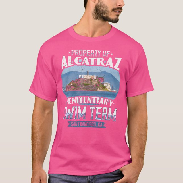 Camiseta Equipo De Natación De Alcatraz Gracioso (Anverso)