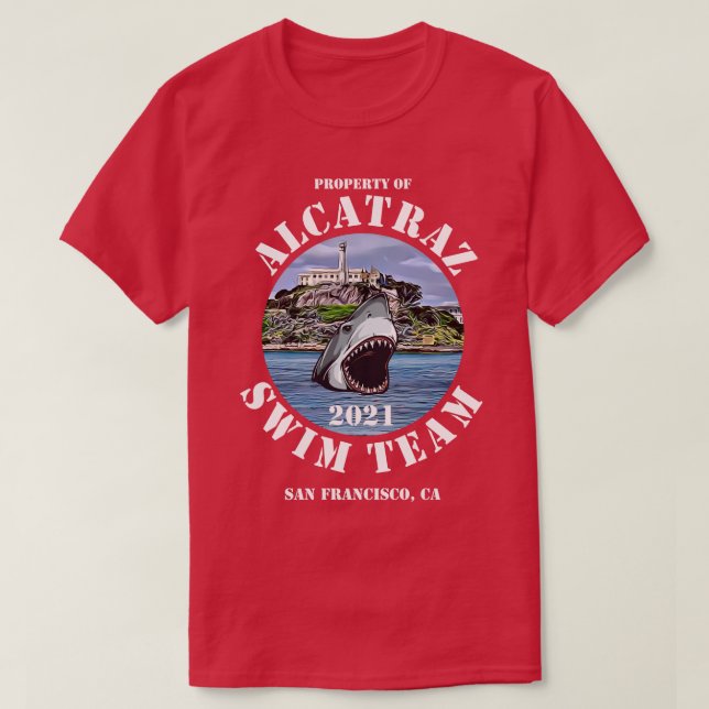 Camiseta Equipo De Natación De Escape De La Isla De Alcatra (Diseño del anverso)