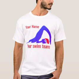 Camiseta Equipo de natación, nombre, nadador estilo libre