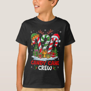 Camiseta Equipo de Navidad Caña de Caramelo Negro Cuello Re