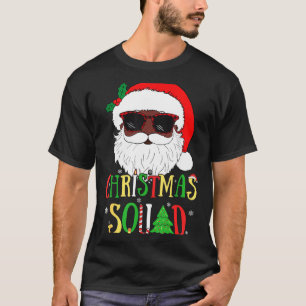 Camiseta Equipo de Navidad de Santa Claus Hombres Negros Af