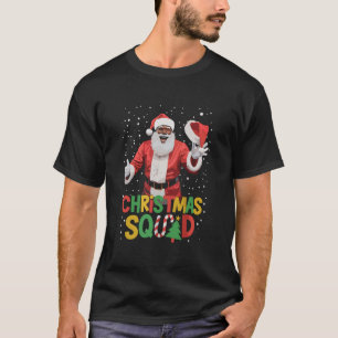 Camiseta Equipo de Navidad de Santa Negro Afroamericano